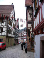 Elfriede and Eugen by the 1590 Jägerhäusle; we had so much fun traversing the well-kept medieval narrow cobblestone streets & alleys, loved Elfriede's insights on the tanners who lived outside the walled town.