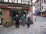 Eugen, Gertrud, and Ruth by the cobblestone streets of downtown Wissembourg. The name Wissembourg, a Franconized version of the German Weißenburg (Weissenburg), means "white castle".