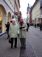 Tante Hildegard and Joe in the 1-mile Hauptstraße (Main Street), longest pedestrian zone in Europe.