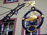Close-up of the wonderfully crafted wrought-iron sign at the Kurpfälzisches Museum der Stadt Heidelberg (Palatinate Museum of the City of Heidelberg).