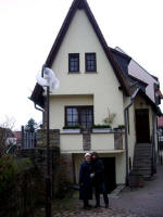 Ruth & Christa at a home built into the city wall. Wiesloch, industrial center of the Heidelberg area south, also houses the world’s biggest printing press manufacturing site, operated by Heidelberger Druckmaschinen.
