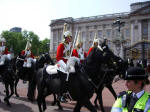 Mounted Regiments change the Queen’s Life Guard. A Long Guard (17 men) is mounted when The Queen is resident in London, otherwise a Short Guard (12 men) is mounted.